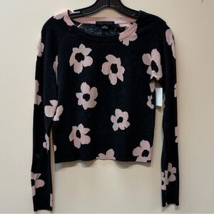 Sanctuary Black and Pink Floral Long Sleeve Tee